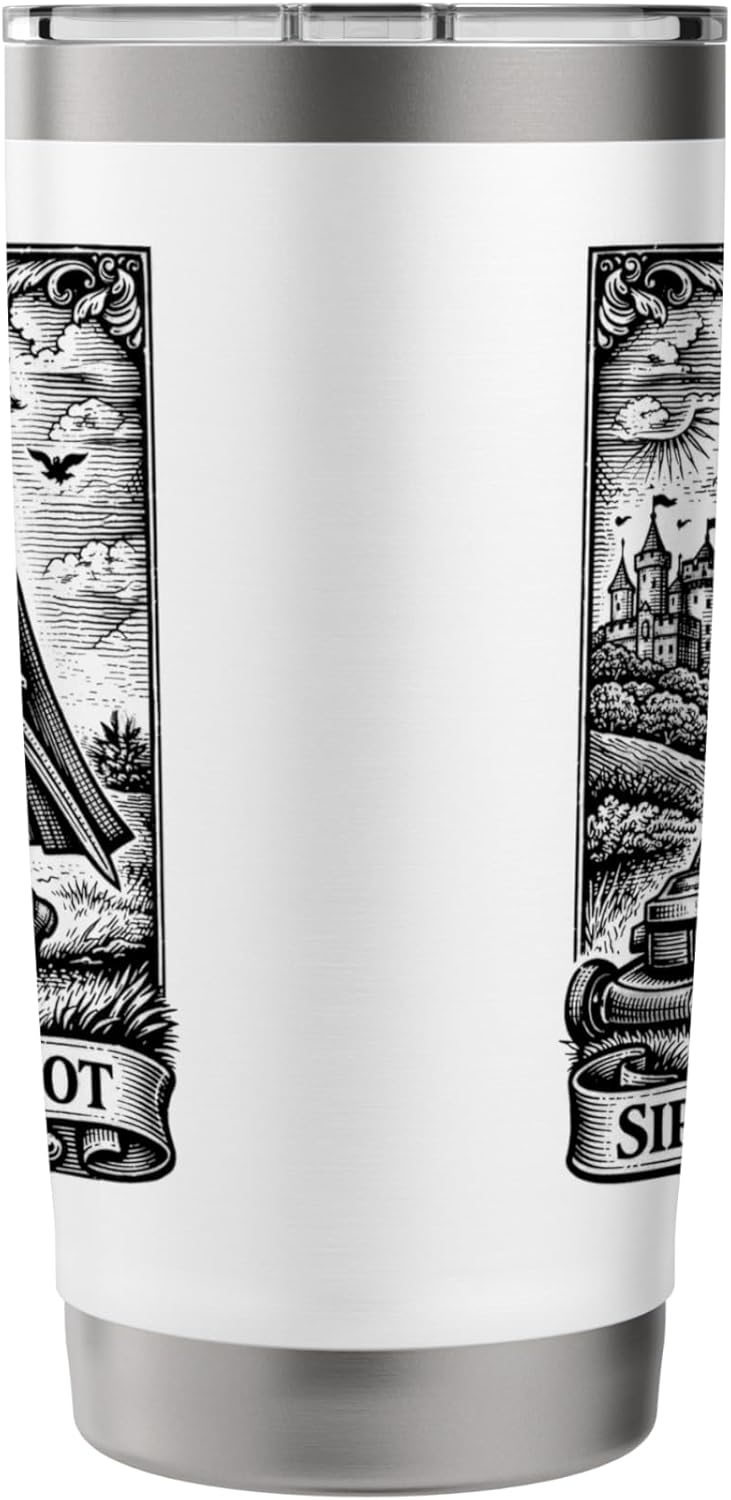 Funny Lawn Care Nut Medieval Knight Mowing Father's Day Stainless Steel Insulated Tumbler