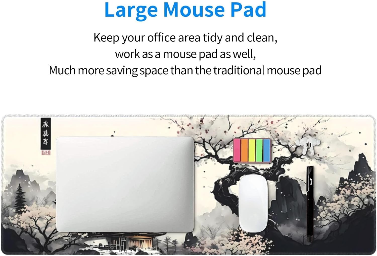 Japanese Mouse Pad, Large Japanese Desk Mat, XL Anime Gaming Keyboard 