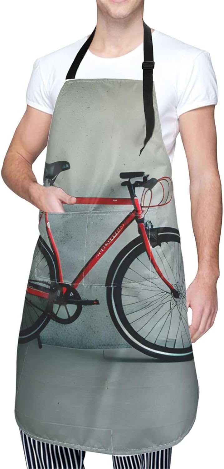 YANYU Retro bicycle pattern Print 28x33 In Kitchen Apron Stylish Chef 