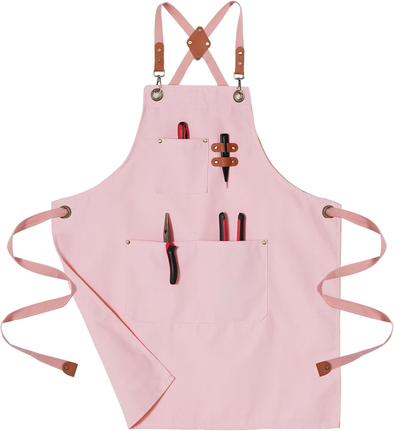 Chef Aprons for Men Canvas Apron with Large Pockets and Adjustable Nec