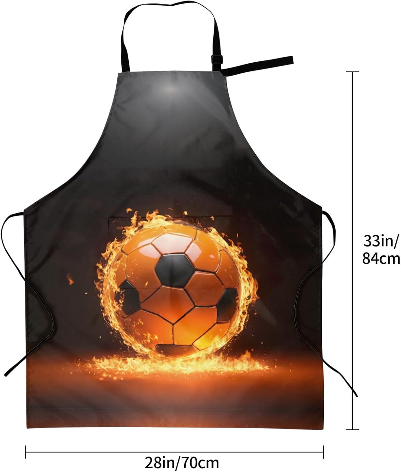Soccer print Waterproof chef's apron with pocket apron for kitchen cooking baking barbecue and gardening