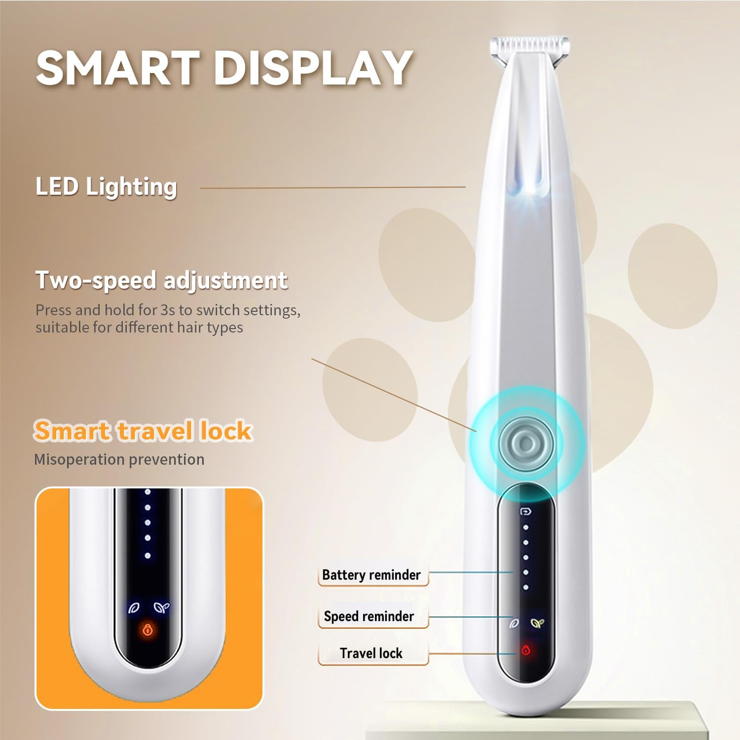 2026 New Pet Precision Trimmer, Dog Paw Trimmer with LED Light, Low No