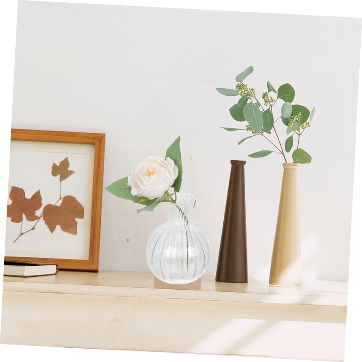 PRETYZOOM 2pcs Pomegranate Shaped Glass Flower Vase Hydroponic Planter