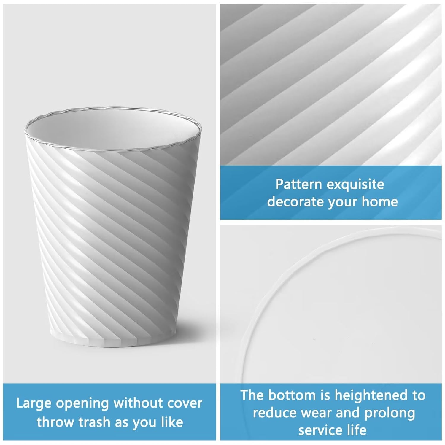 Bathroom Trash Can, 3 Pack 1.8 Gallons Small Trash Can with Trash Bags