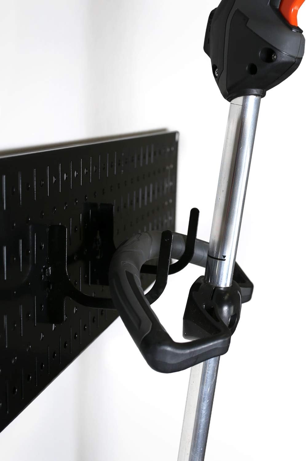 Wall Control Garage Storage Rack Lawn & Garden Tool Organization Wall Mount Organizer - Easy to Install 64" Wide Heavy Duty Metal Pegboard Set (Black Pegboard)