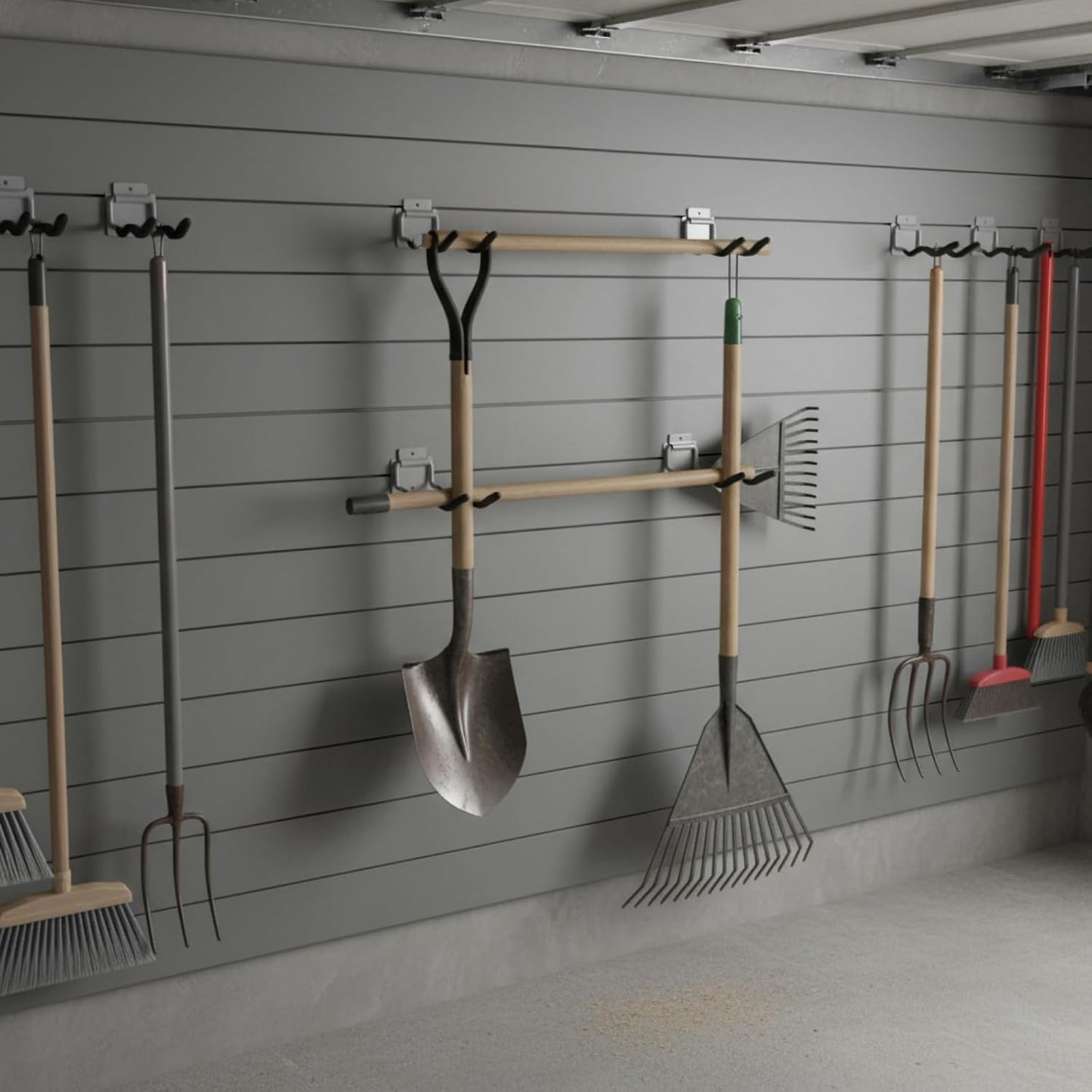 4 Pack Garage Hooks Heavy Duty 12" Ladder Hanger Wave Wall Mount Hanger Foldable Garage Storage Utility Hooks for Car Tires Ladder Shovels Chairs Power Tools Garden Tools Organization