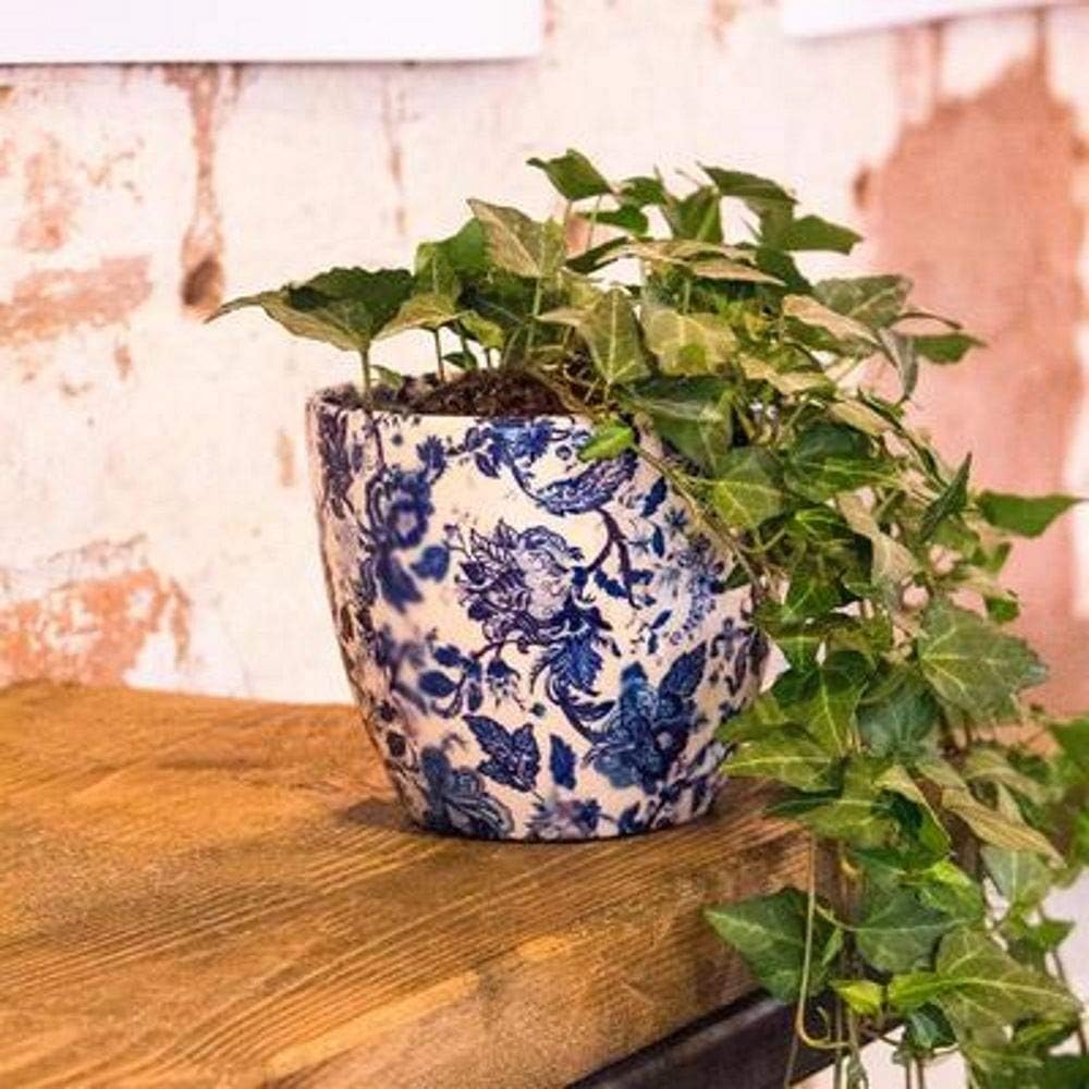 Ivyline Monza D13Cm Vintage Flower Pot, Blue, One Size