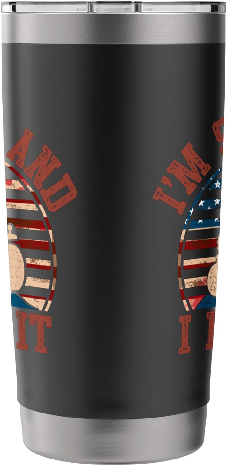 I'm Sexy And I Mow It Lawn Mower 4th of July Design Stainless Steel Insulated Tumbler