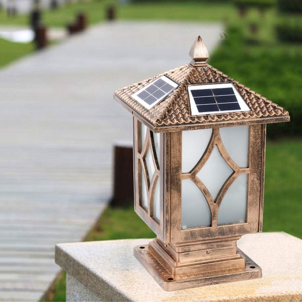 Outdoor Street Lights Street lamp Outdoor Pillar Waterproof Solar lamp Outdoor Wall lamp Retro Garden Column Headlights e