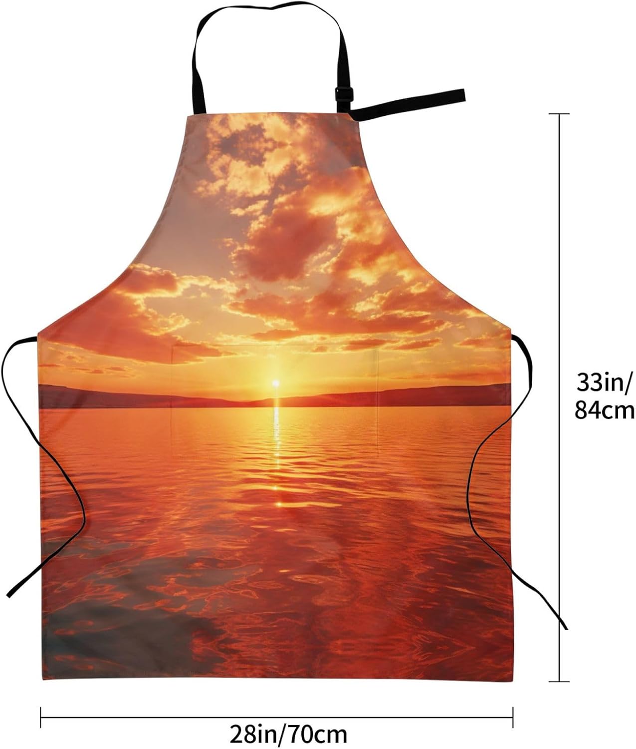 Golden Sunflower print Waterproof apron with pocket adjustable cooking apron for adult kitchen bibs to bake