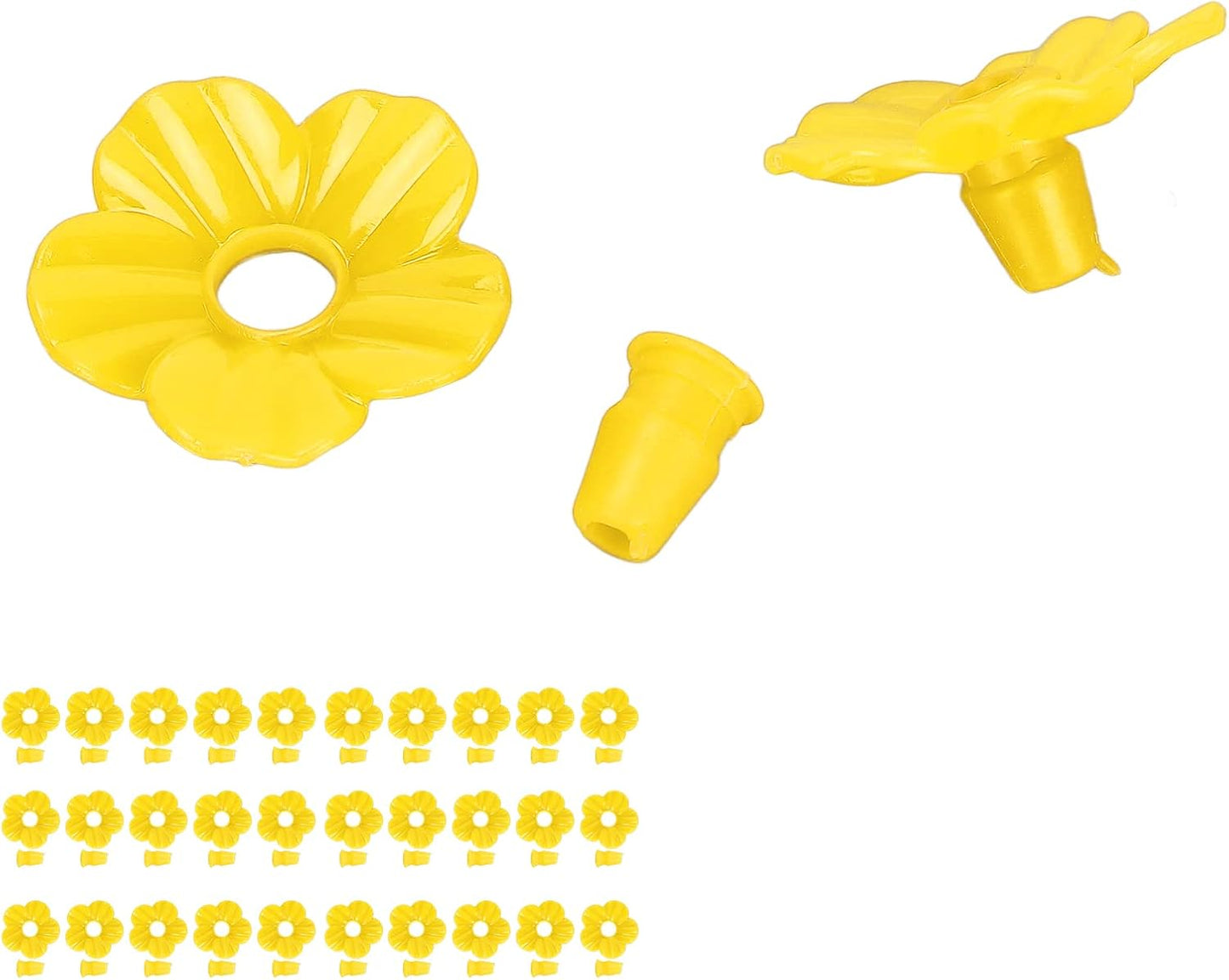 Hummingbird Feeder Flowers, Multicolor Unique Shape Bird Feeder Replacement Flowers for Home Yellow