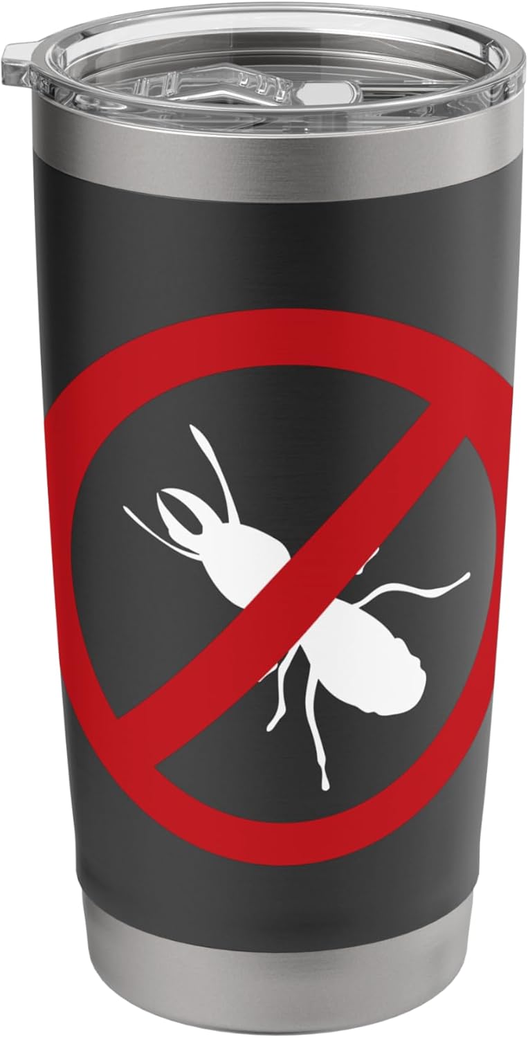 Pest Control Earwig Sign Gag Halloween Gift No Bugs Allowed Stainless Steel Insulated Tumbler