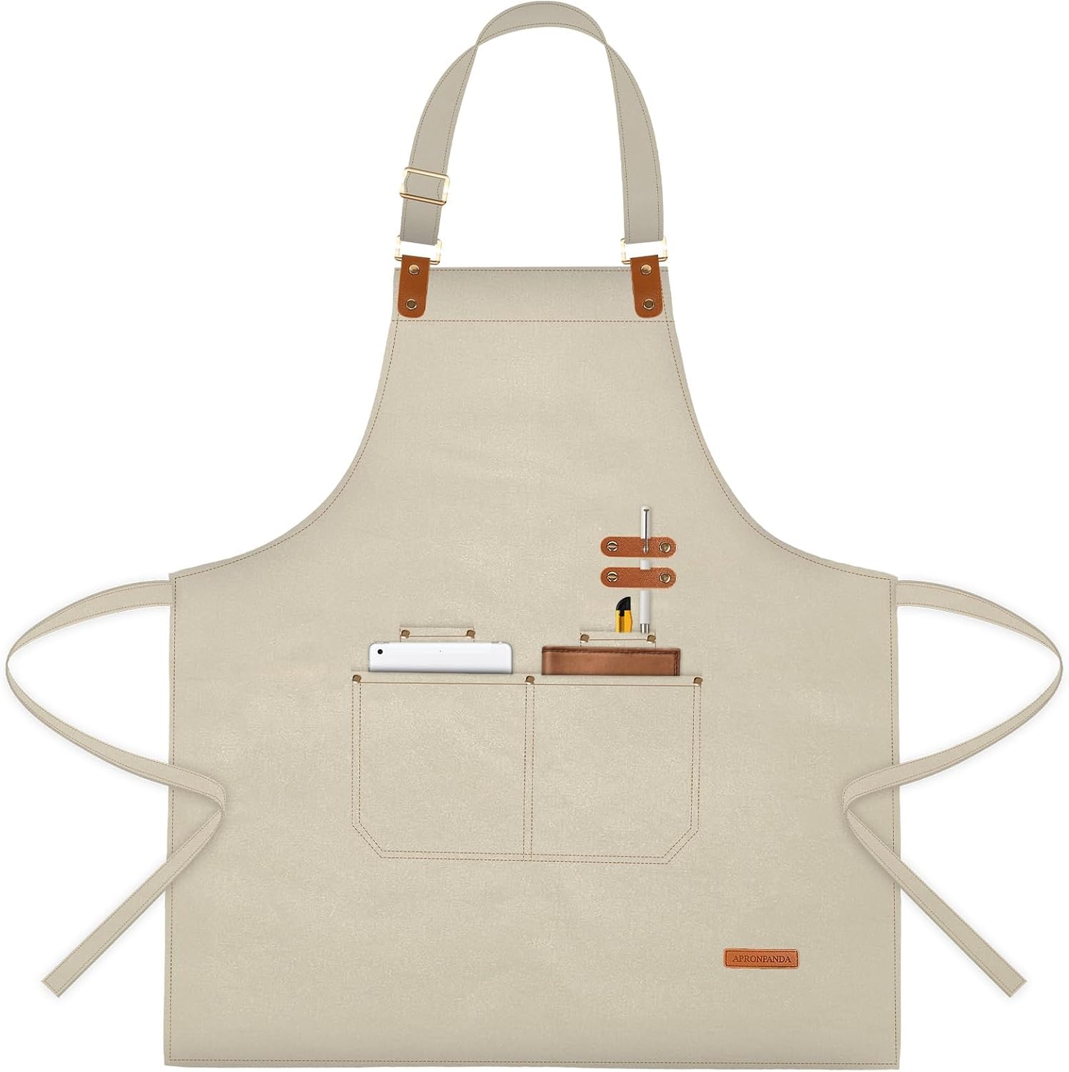 Chef Apron for Men Women with Pockets Adjustable Strap, Water Repellen