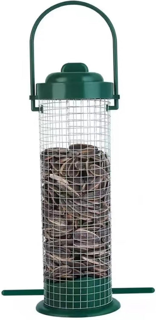 Thistle Bird Feeder, Metal Mesh Finch Feeder for Small Birds Outdoor Tube Birdfeeder for Garden, Patio, and Backyard Year-Round Bird Watching