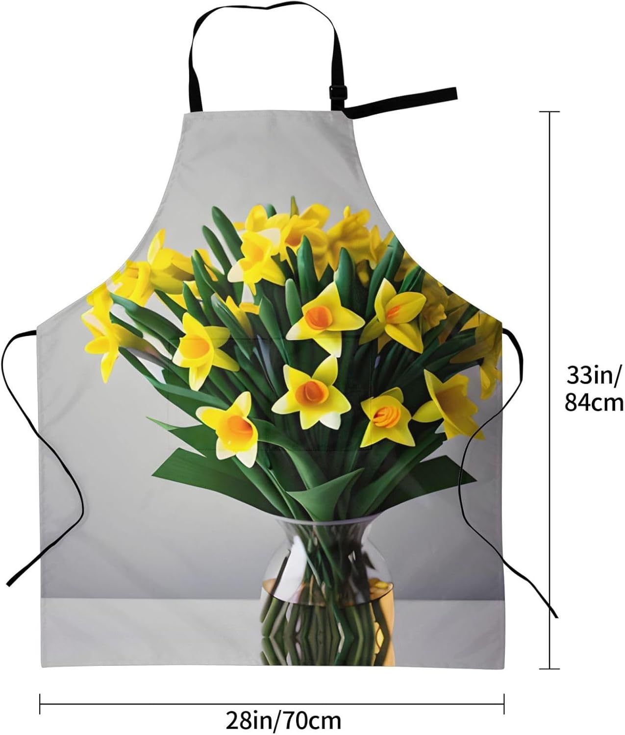 Bouquet of Daffodils print Waterproof chef's apron with pocket apron for kitchen cooking baking barbecue and gardening