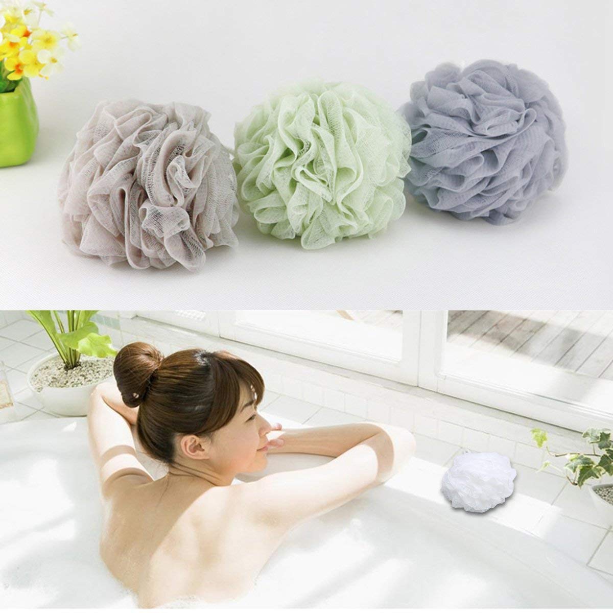 BTYMS Bath Sponge Shower Loofahs 60g Mesh Pouf Bath Scrunchies Body Wa