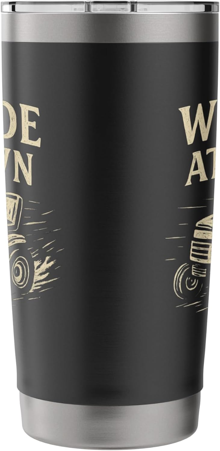 We Ride at Dawn, Funny Lawn Mower Dad Stainless Steel Insulated Tumbler