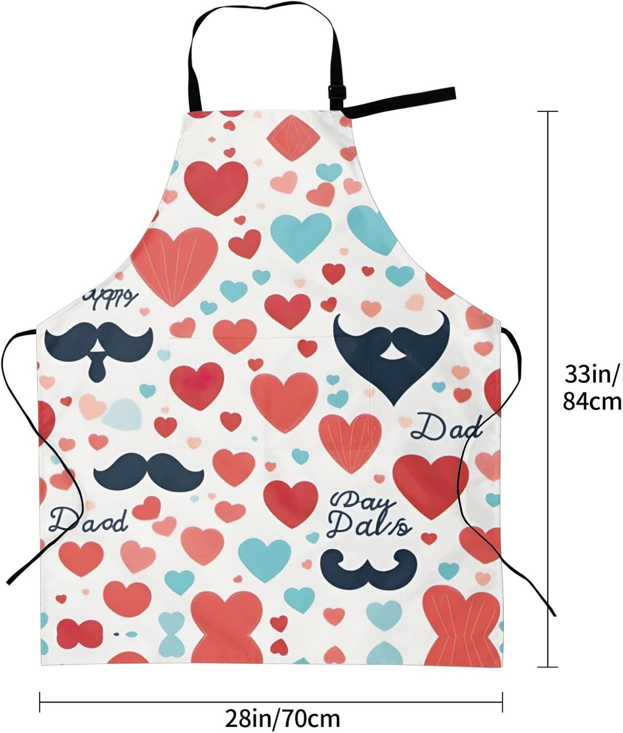Fathers Day Love Dad print Waterproof chef's apron with pocket apron for kitchen cooking baking barbecue and gardening