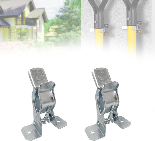2 Pack Broom Holder Heavy Duty Rust Resistant Metal Wall Mounted Space Saving Garage Utility Tool Hanger Organizer for Brooms Mops Garden Tools Cleaning Supplies with Easy Installation