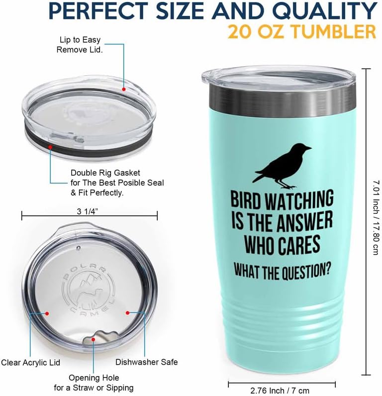 Birding Teal Edition Viking Tumbler 20oz - Bird watching is - Bird Fee