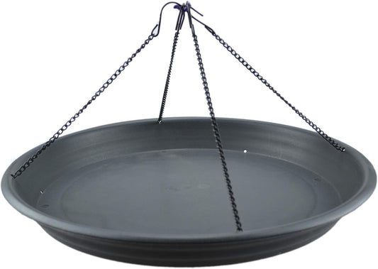 16" Bird Seed Catcher Tray Platform Feeder Hanging Tray Seed Hoop Outdoors Backyard Garden (Black)