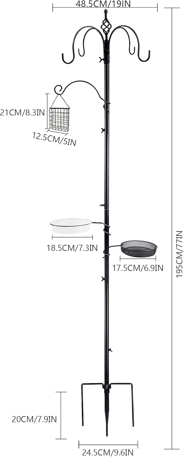 yosager Premium Bird Feeding Station Kit, 77" x 19" Birds Feeder Pole,