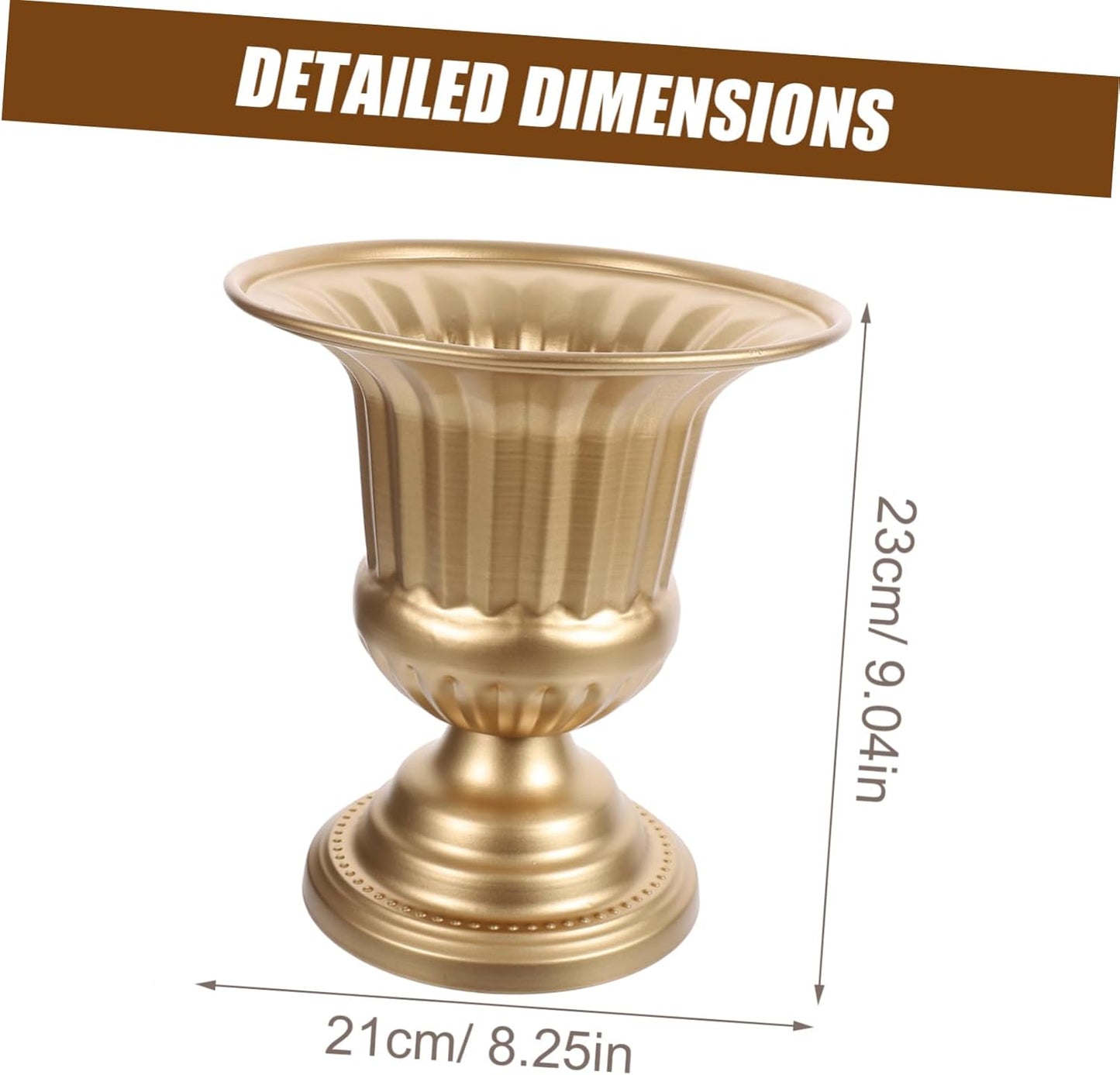 PRETYZOOM Retro Iron Flower Pot Metal Urn Planter Vintage Floral Vase for Home Decor for Centerpieces