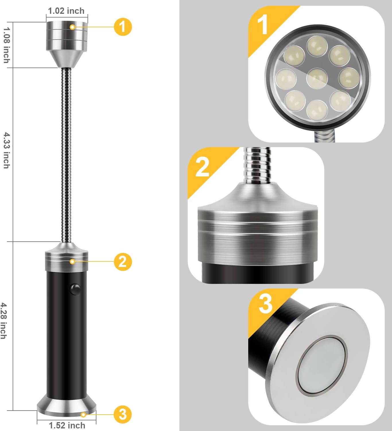 KOSIN Barbecue Grill Light Magnetic Base Super-Bright LED BBQ Lights-3