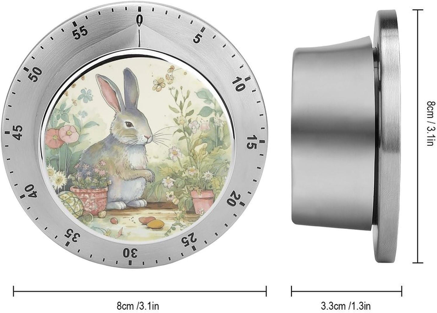 Garden Bunny Timer Stainless Digital Visual Timer Exquisite Mechanical