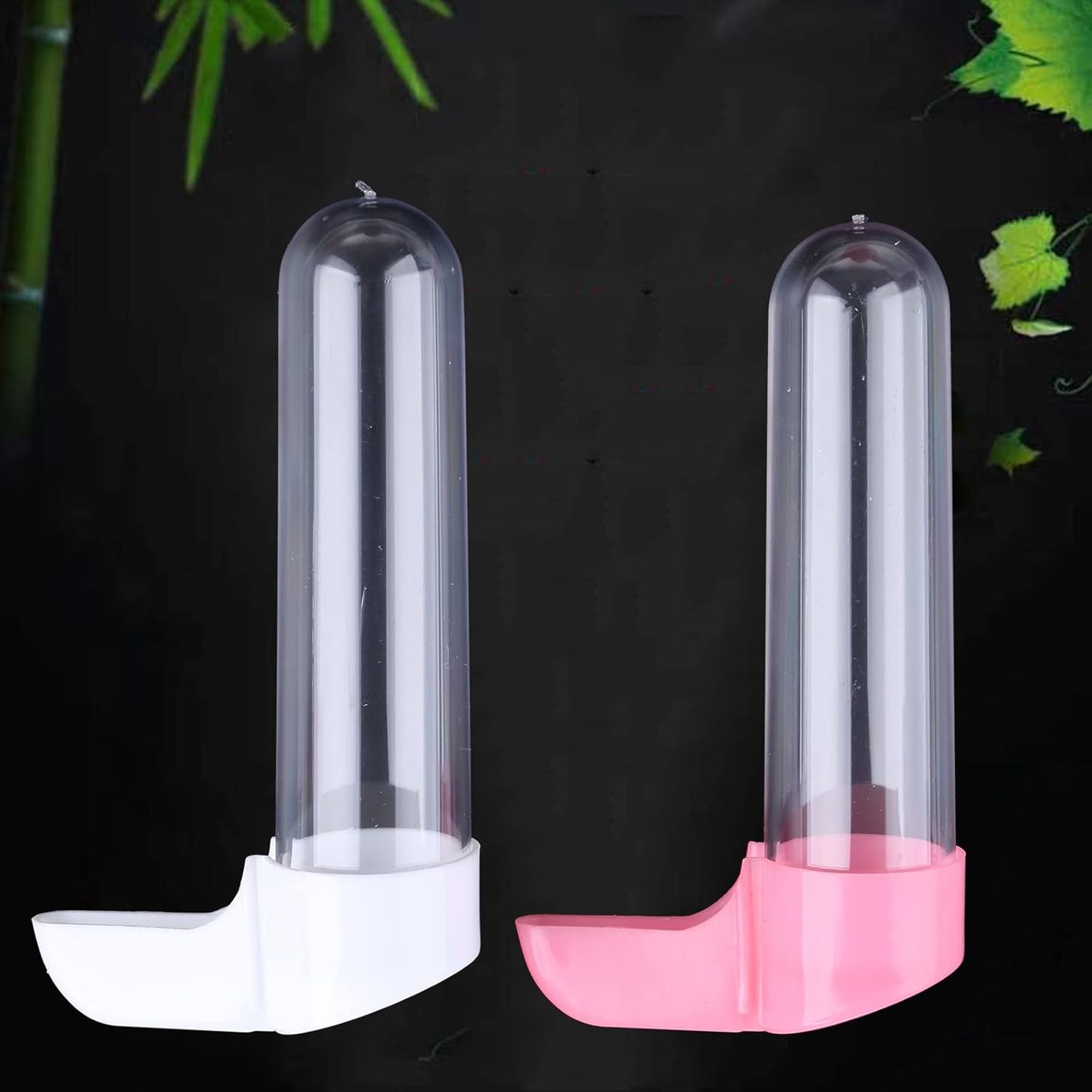 2-Piece Bird Water Dispenser for Cage Automatic Parrot Waterer Parakeet Feeder 3.4oz 2oz Food Container