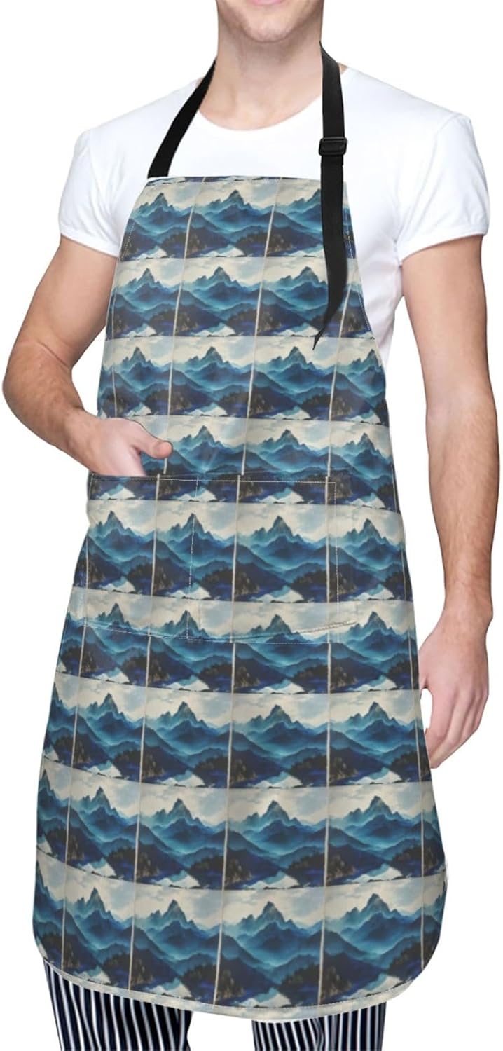 YANYU Rocky mountain Print 28x33 In Kitchen Apron Stylish Chef Apron w