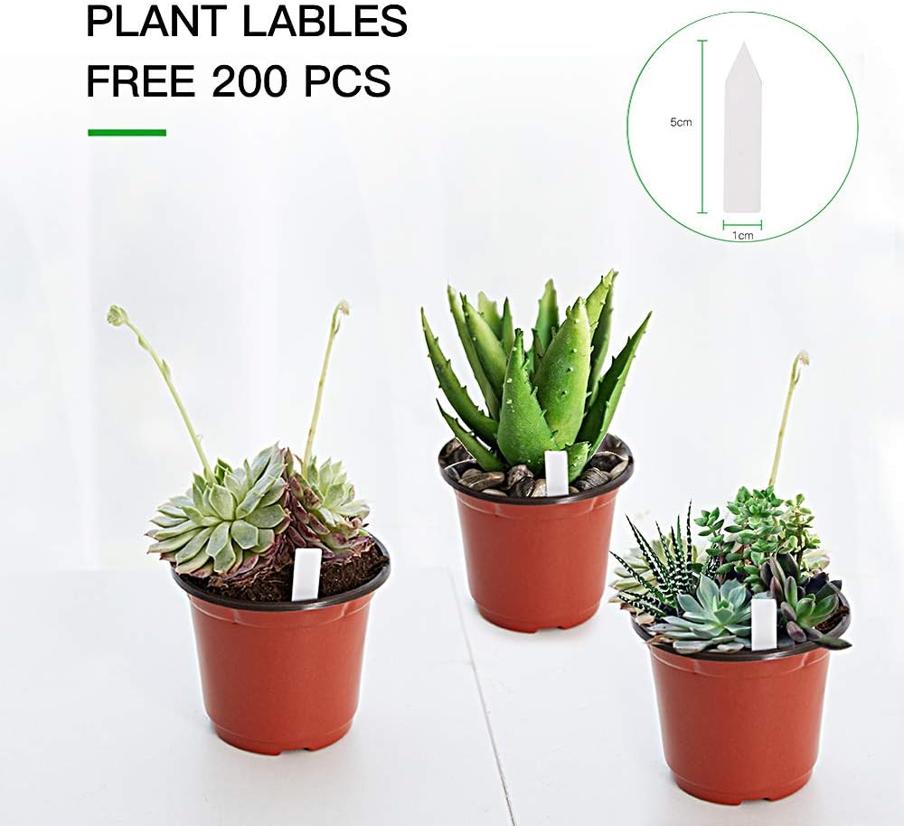 JERIA 200-Pack 4 Inch Plastic Nursery Pots Come with 200 Pcs Labels, S