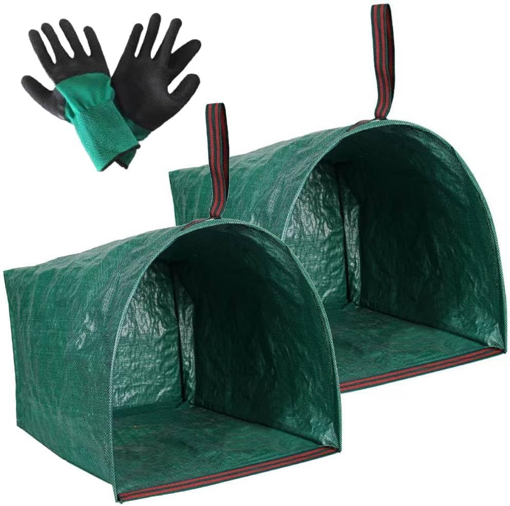 72 Gallon Garden Bag for Debris, 2-Pack Yard Waste Bag with Large Dust