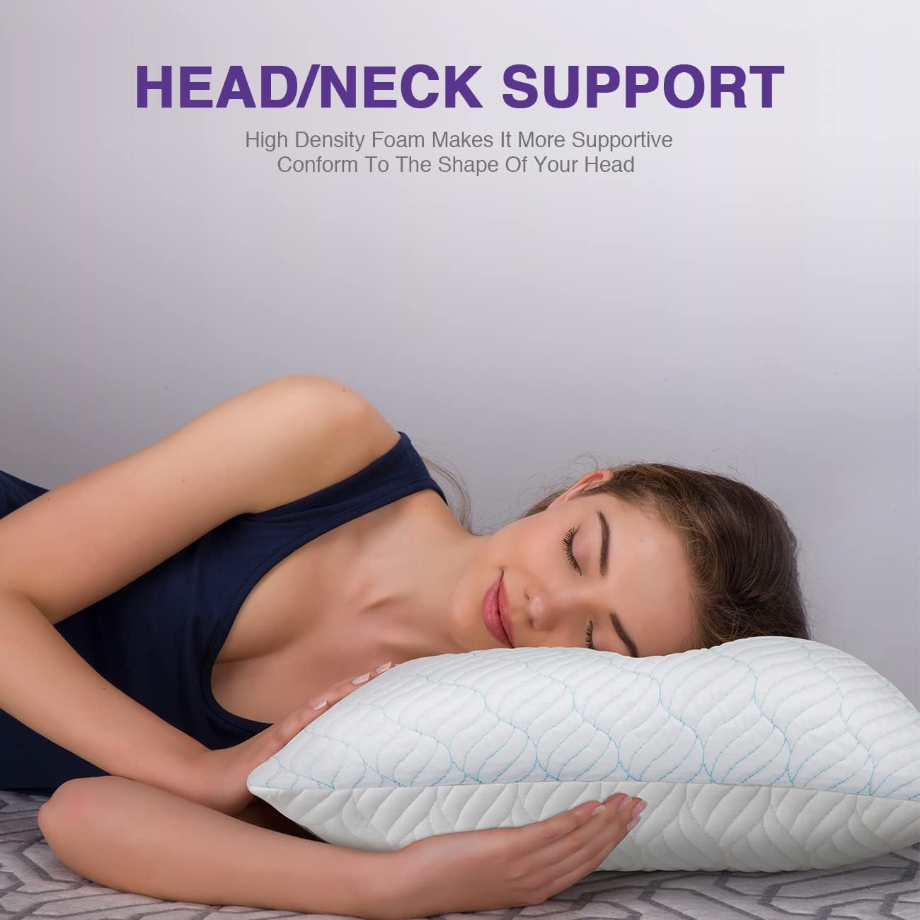 Cooling Pillows Queen Size Set of 2, Memory Foam Pillows with Zipper, Adjustable Firmness for Sleeping Cool Cold Pillow to Hot, Side, Back and Stomach Sleepers, 2 Pack, 20x30