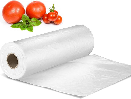 12" X 16" Plastic Produce Bag on a Roll, Bread and Grocery Clear Bag, 