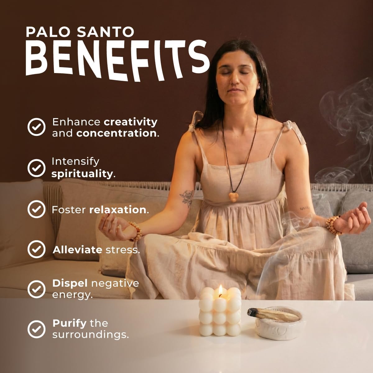 Palo Santo Premium Sticks (8) Smudging Incense Certified Pure Ethicall