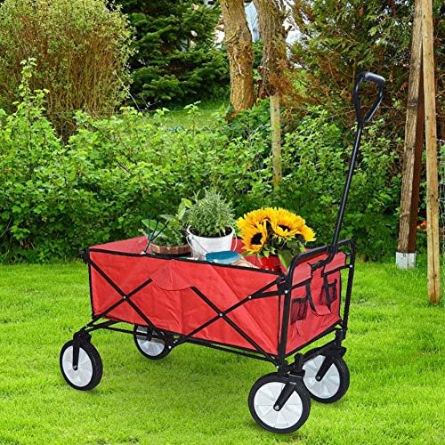 Collapsible Wagon Cart with Wheels Foldable Folding Wagons Carts Silen