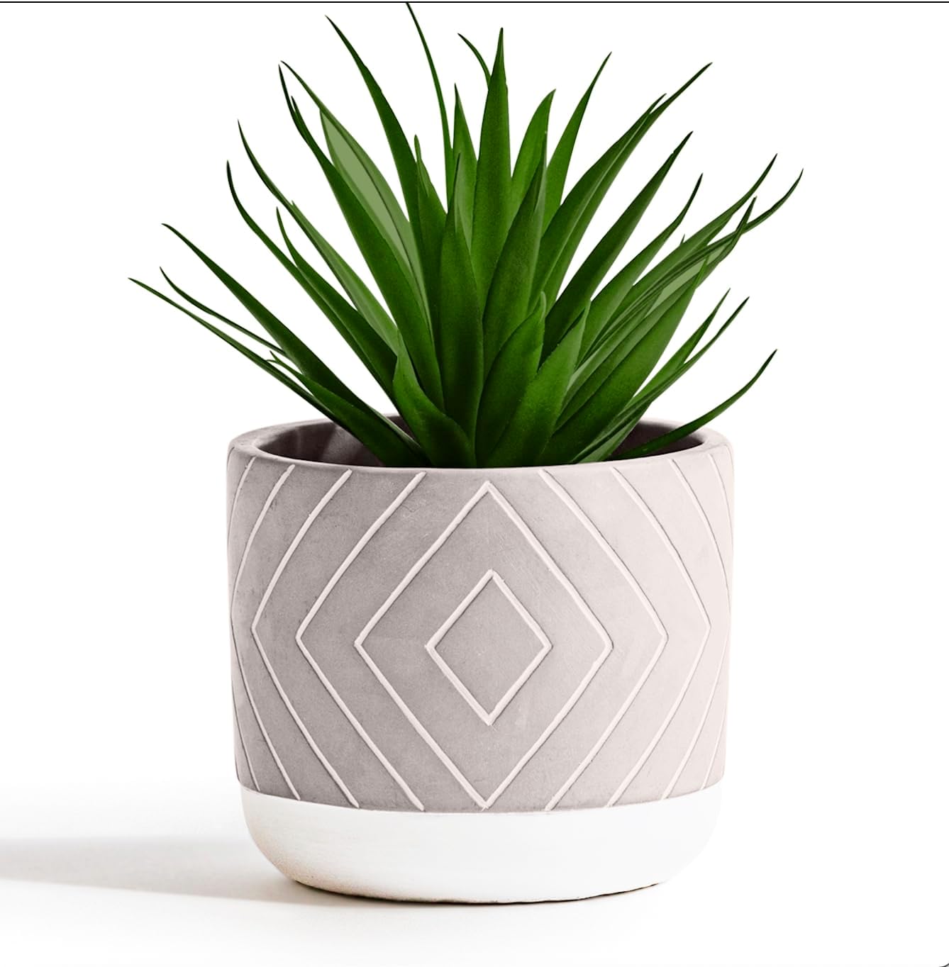 Kurrajong Farmhouse Desk Plant | 8" Small Artificial Plants in Pots | Handmade Cement Pot with Small Fake Plant | Decorative Plants for Office, Bathroom, Shelf Decor | Faux Plant Indoor