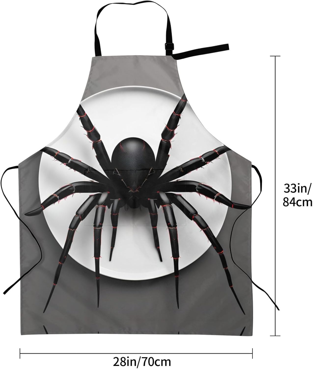 Black Spider print Waterproof chef's apron with pocket apron for kitchen cooking baking barbecue and gardening