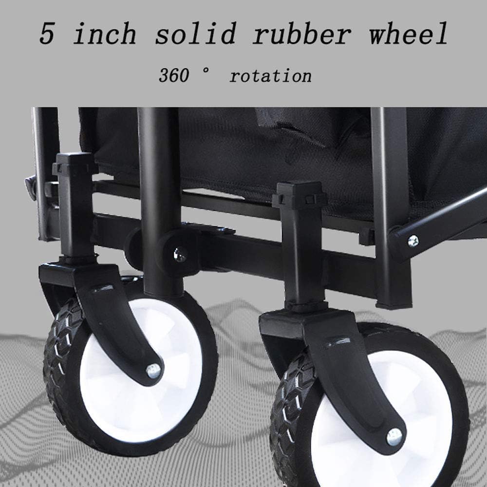 Utility Pull Wagon Collapsible Foldable Trolley Cart with Removable Ca