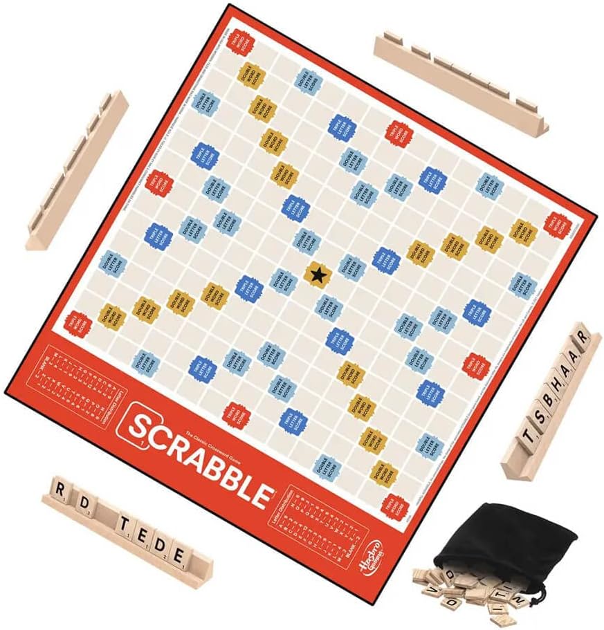 Hasbro Gaming Scrabble Board Game, Classic Word Games for Kids Ages 8 