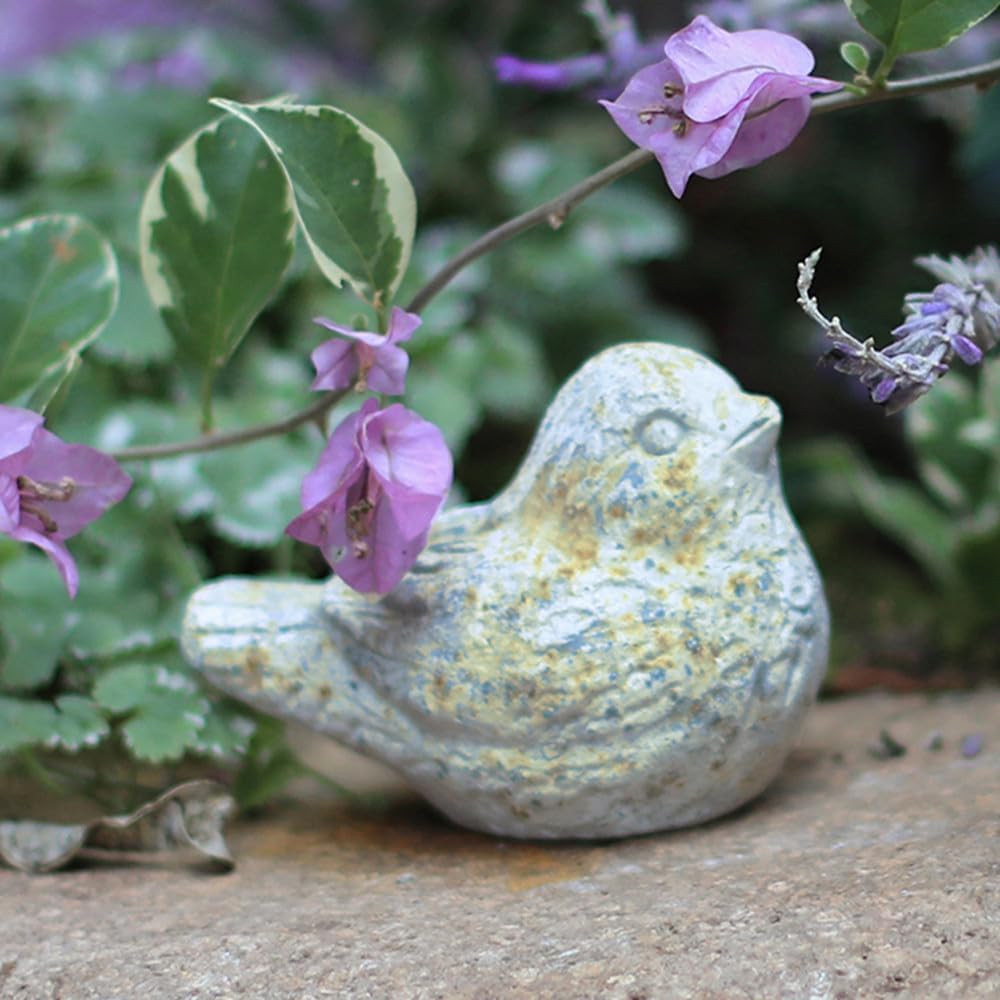 BIG FORTUNE Outdoor Bird Statues Bird Decor Figurines for Home Cement Bird Sculpture for Patio Yard Lawn Ornament, Indoor Outdoor Stone Bird Decorations Statue 1pc