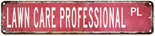 Lawn Care Professional Vintage Metal Wall Decor Lawn Care Professional Gift Retro Vintage Tin Metal Sign Custom Street Sign Profession Hanging Novelty Sign Farmhouse Decor for Laundry Room Office