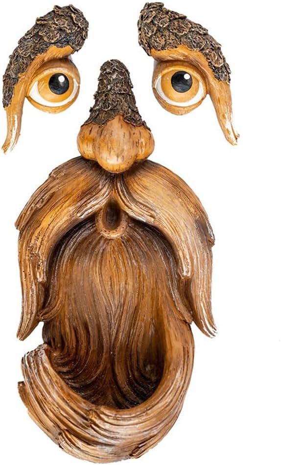 GOLDY&WENDY Tree Face Bird Feeder Resin Yard Art Garden Tree Faces Ornament Decoration Outdoor