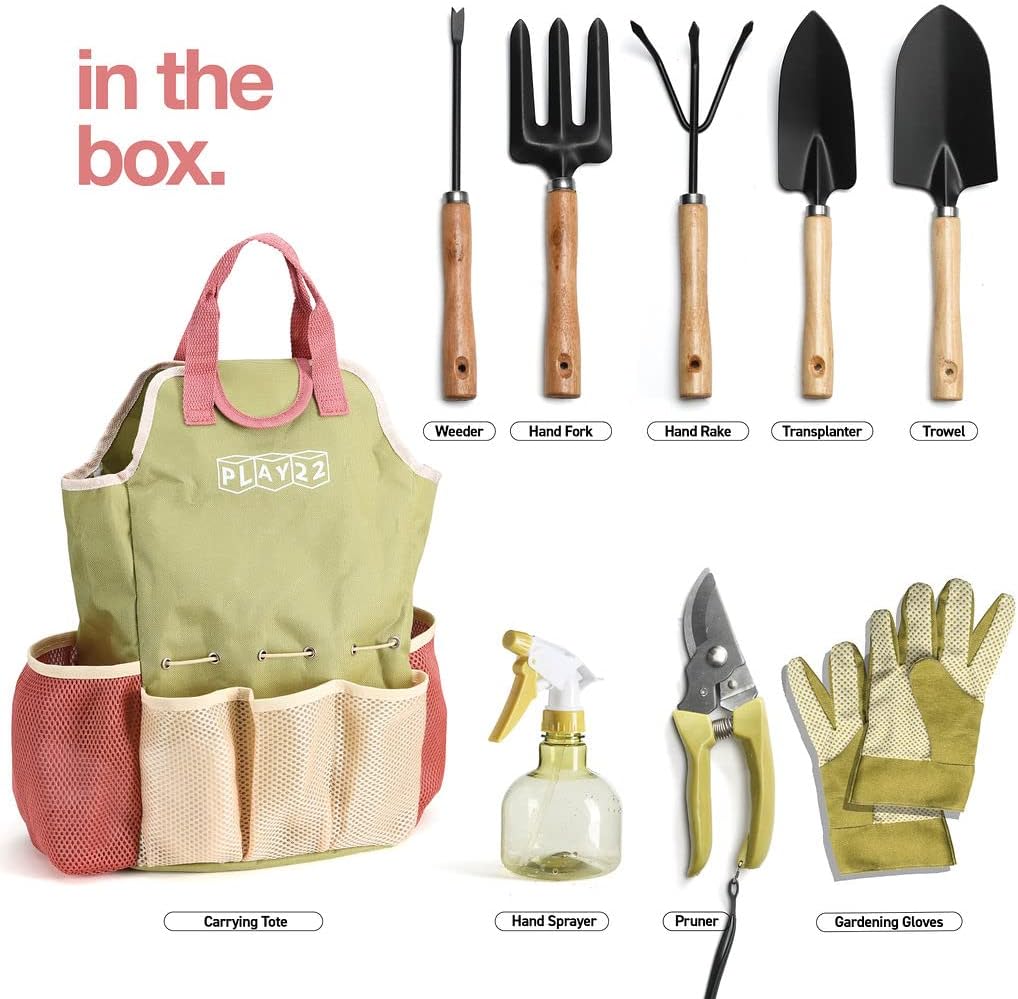 Gardening Tools Set of 10 - Complete Heavy Duty Garden Tools Set with 