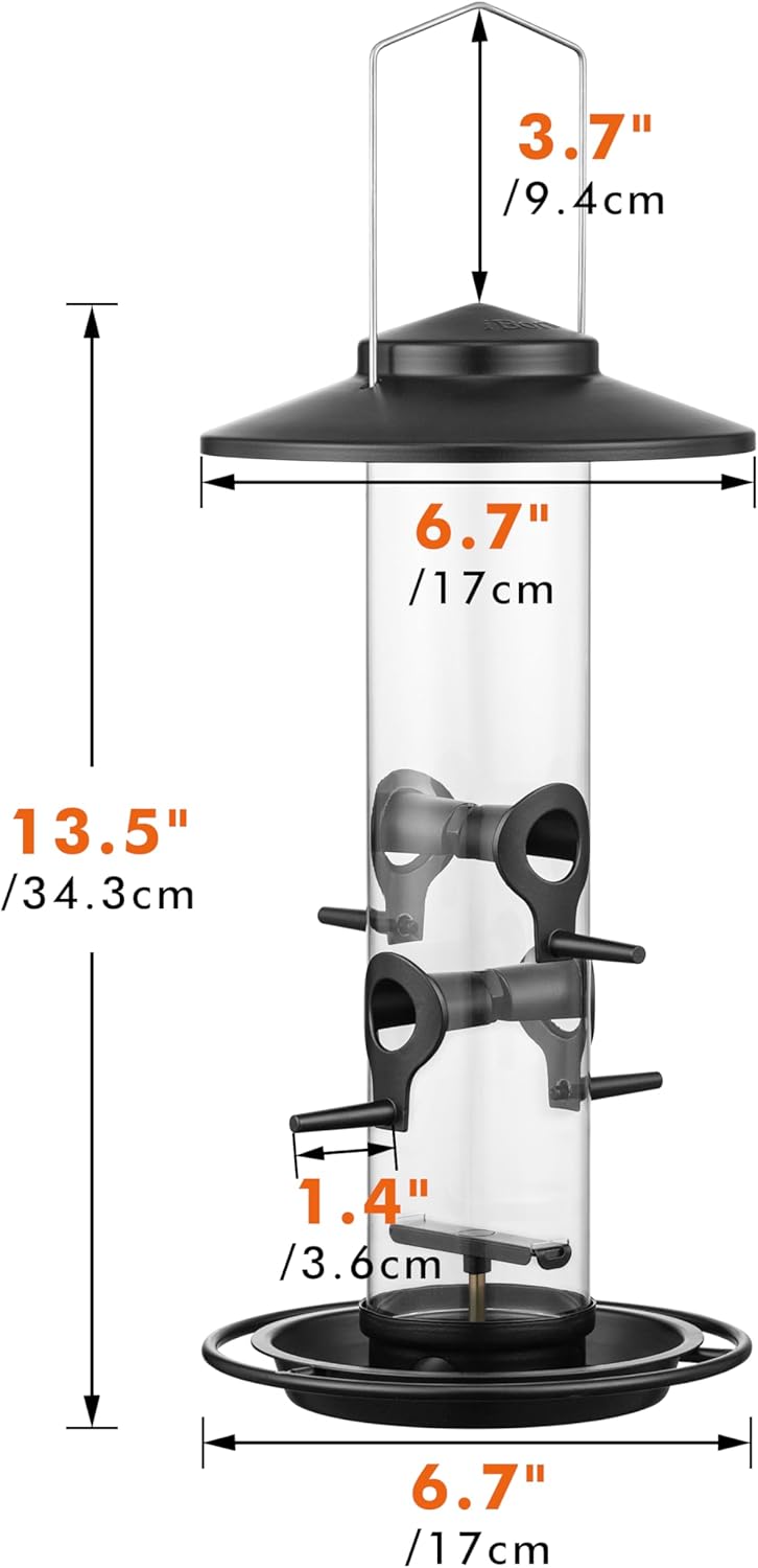 iBorn Metal Bird Feeders for Outdoors, 2LB Bird Seed Feeder 17cm Large
