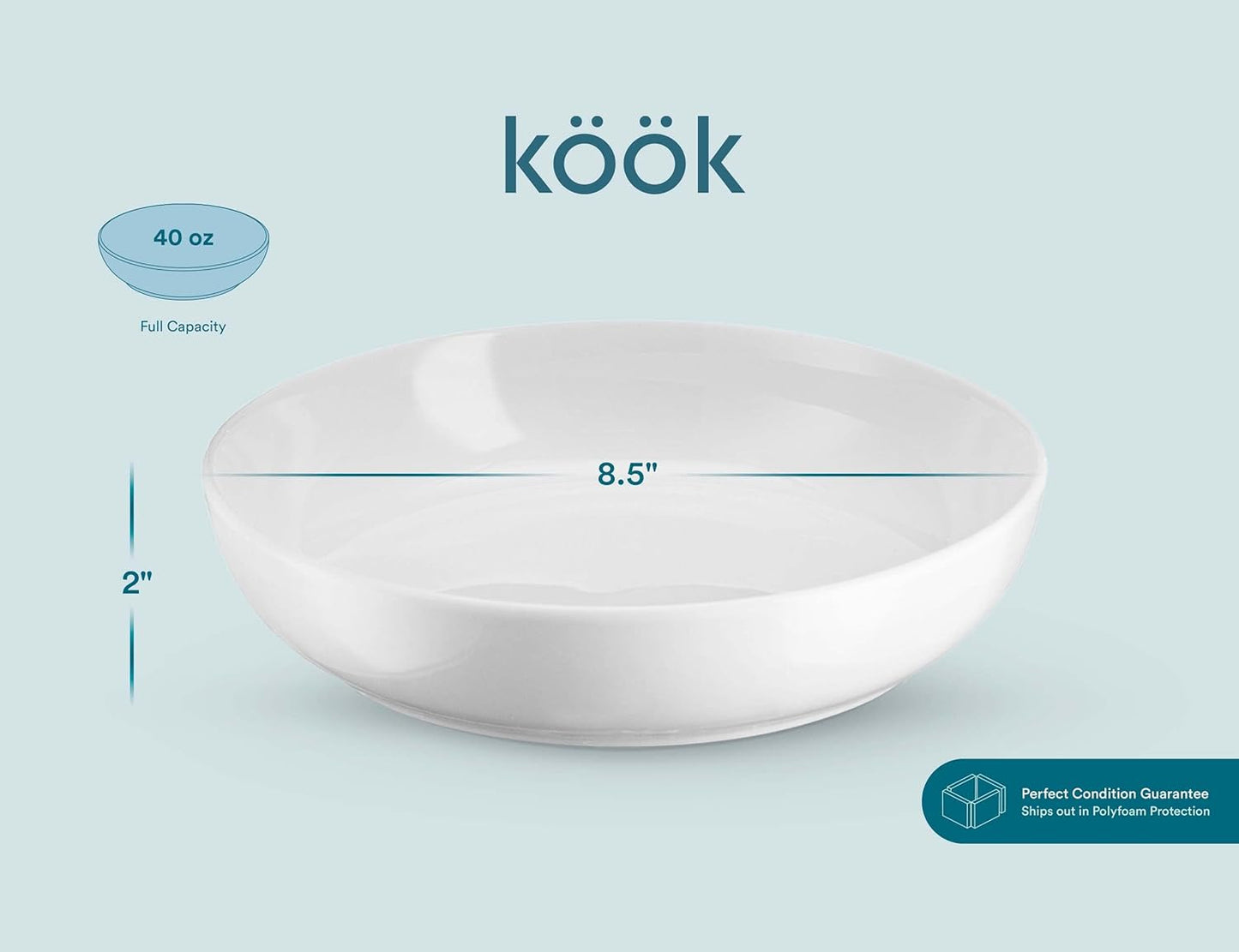 KooK Pasta Bowl, Salad Bowls, Bowls, Serving Bowls, Soup, Ceramic, Lar