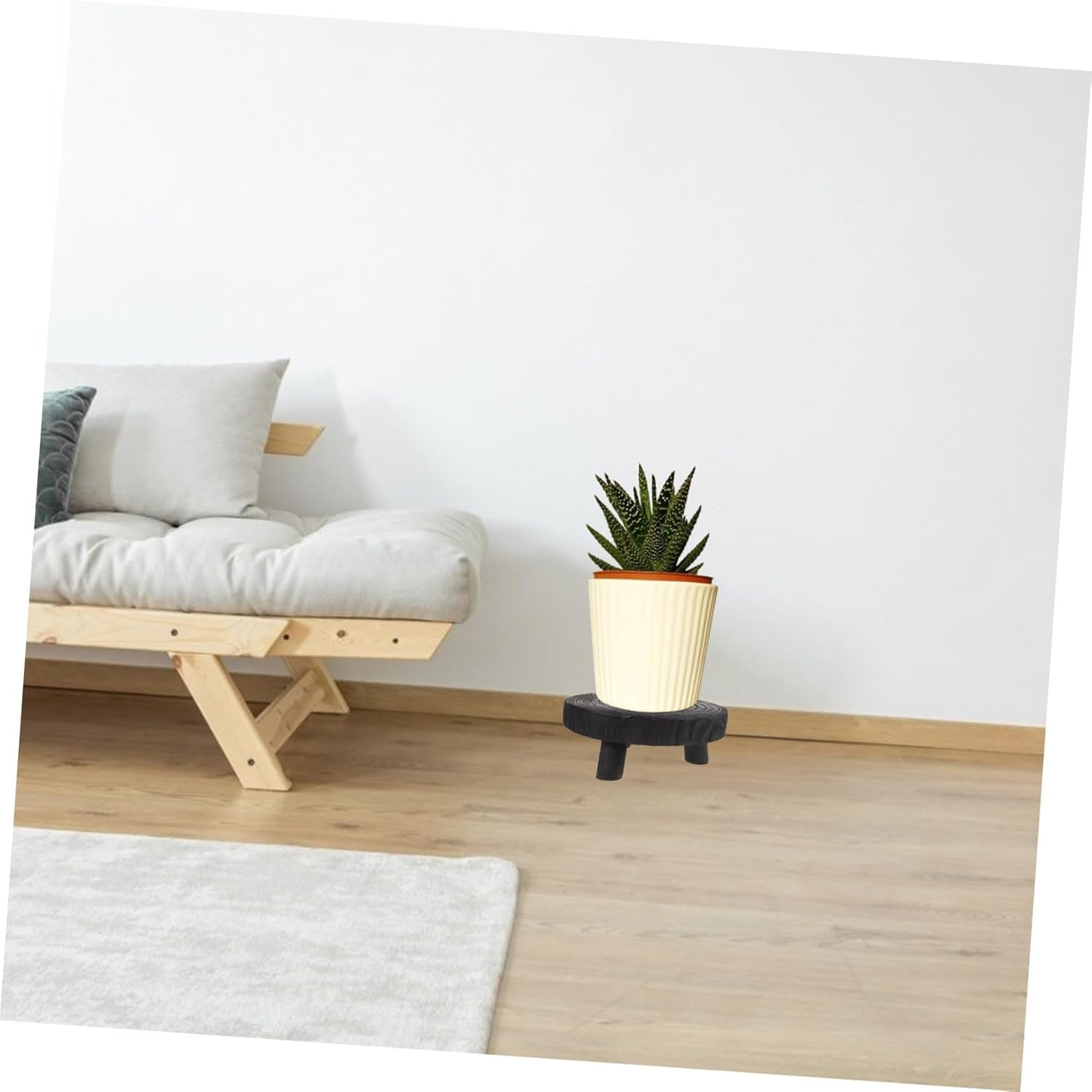 ERINGOGO Indoor Plant Stand Solid Wood Round Riser Perfect for Displaying Flowers Food and Decorations