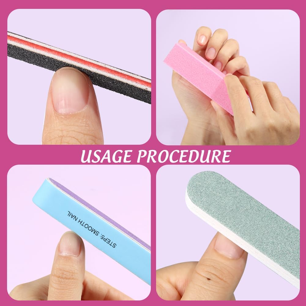 FANDAMEI Nail Files and Buffers, 20PCS Nail File Kit. Rectangular Nail