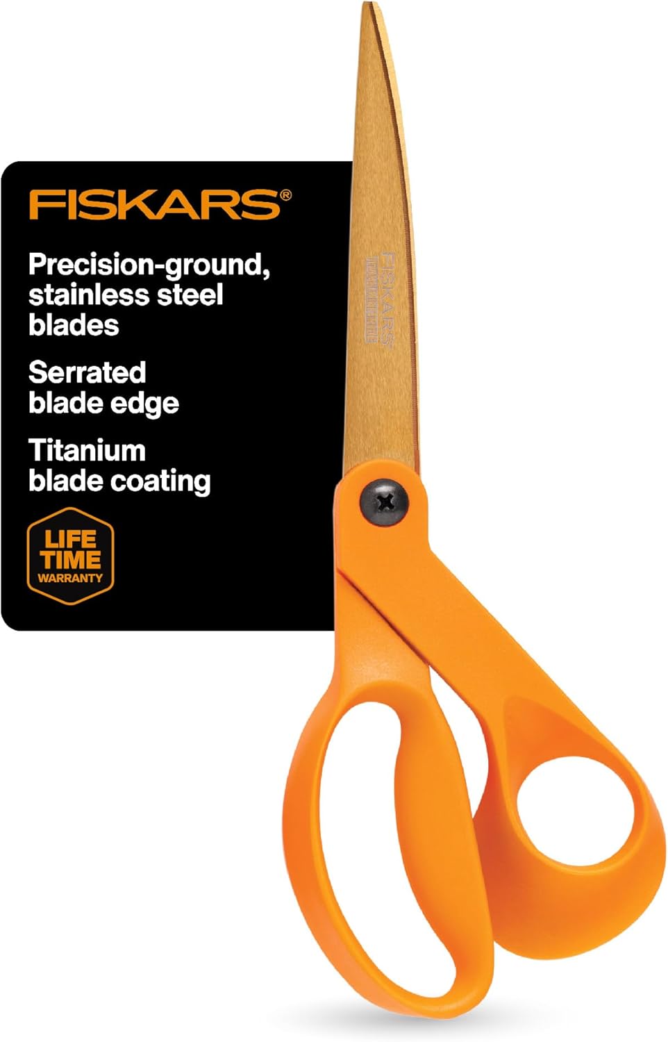 Fiskars Titanium Shop Shears, Stainless Steel Precision-ground Scissor